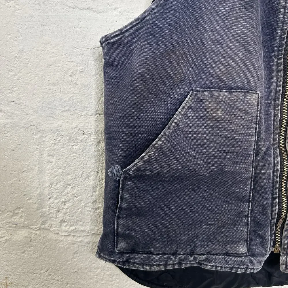 Vintage Faded Carhartt Quilted Artic Vest “Midnight Blue”